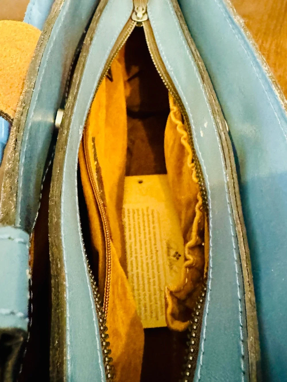 Patricia Nash Sky Blue Embossed Leather Handbag